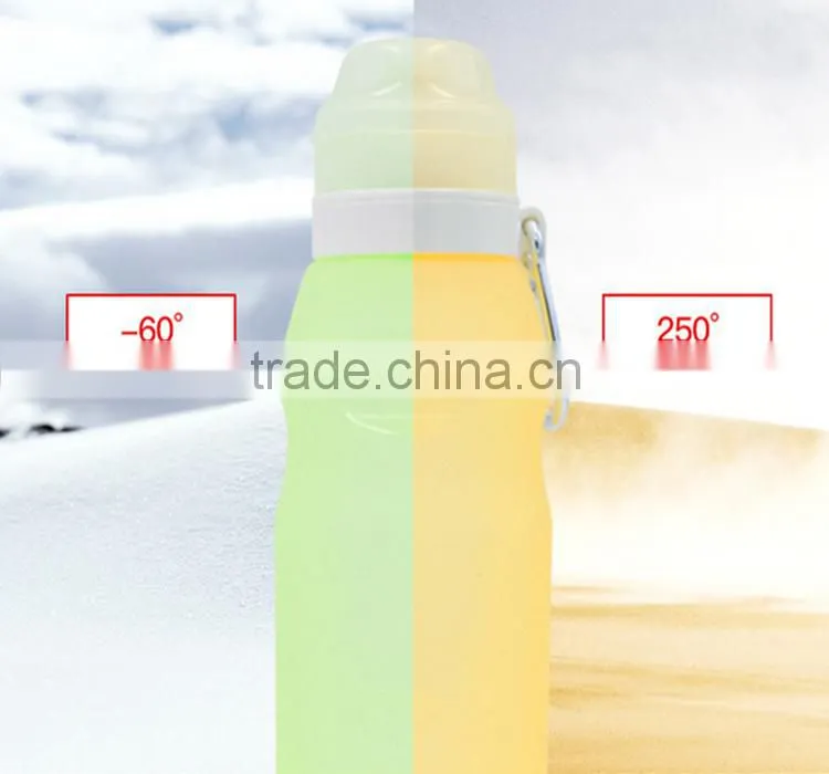Protable Outdoor Camping Bulk Items Durable Mountain Bicycles Collapsible Bottle Leakproof Silicone Folding Water Sports Bottle