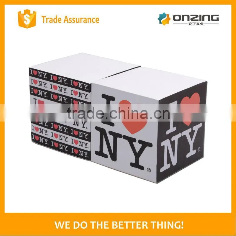 Non sticky woodfree paper 4 sides custom printing cube notepad