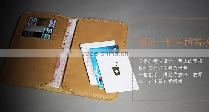 Multifunction leather phone wallet soft real leather