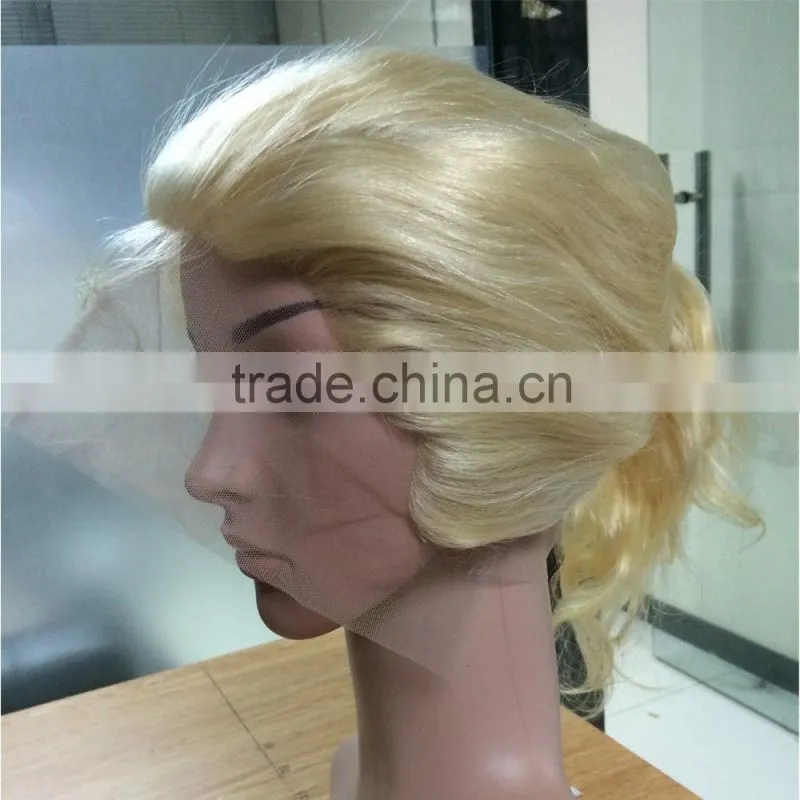 360 Lace Band Frontal Body Wave Blonde Color Round Lace Frontal