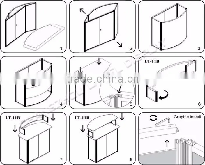 portable aluminum display counter ,table,desk