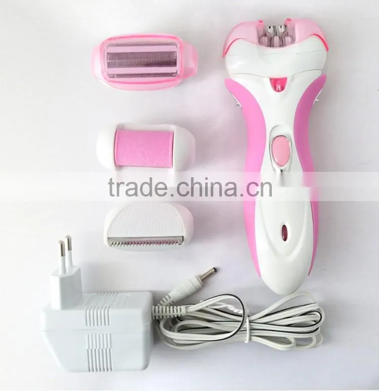Kemei2531 New 4 in 1 Multi-function Women Shave Electric Epilator & Foot Care Callous Remover