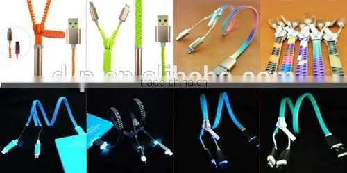 creative 2 in 1 zipper android micro usb charger cable charger for iphone zipper earphone