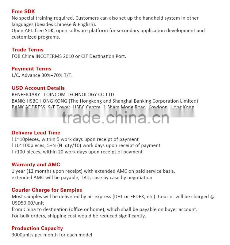 Android Handheld PDA Bar code Scanner with Display 4G LTE voice call function WIFI Bluetooth GPS