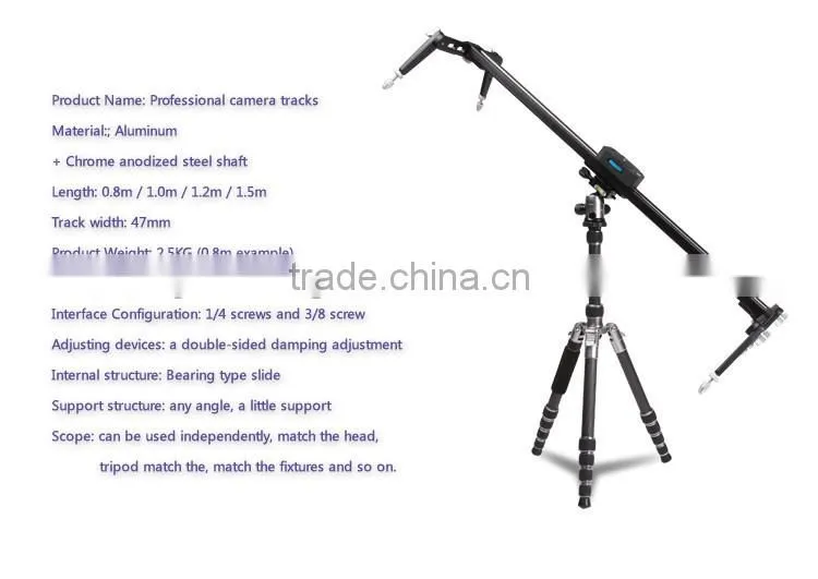 New released dslr camera slider 120cm for TV filming video with pan head