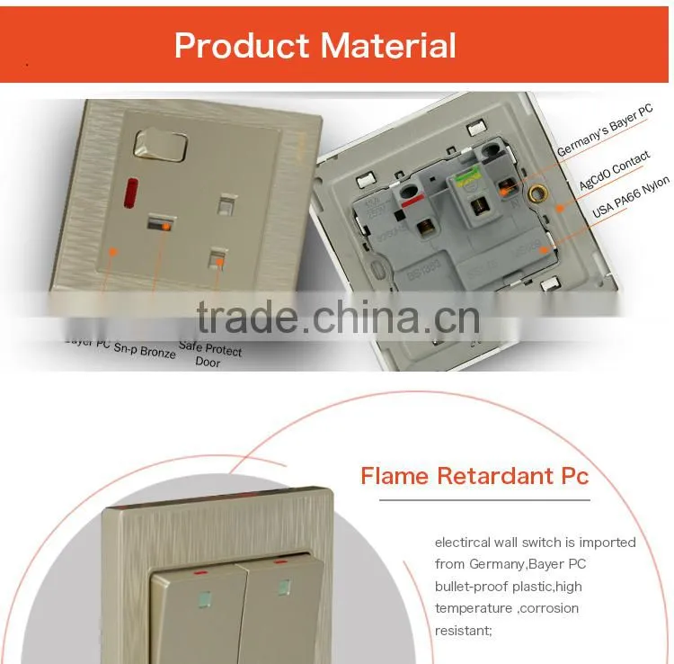 woven gold finish one gang one/two way wall switch arbitrary point switch