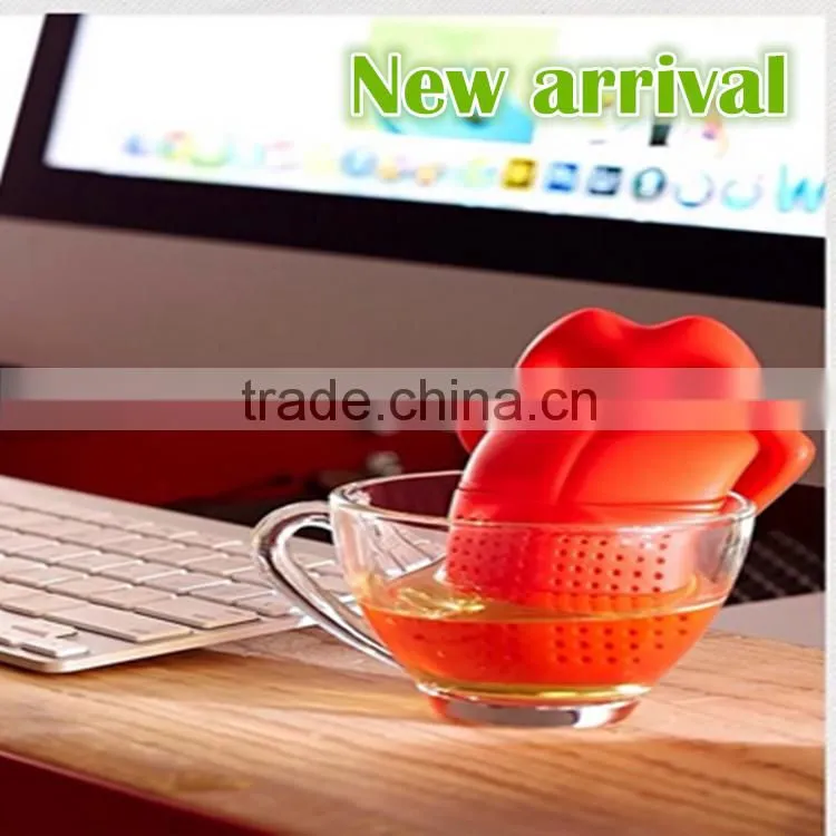 FDA LFGB approved silicone promotional novelty funny Tongue tea infuser