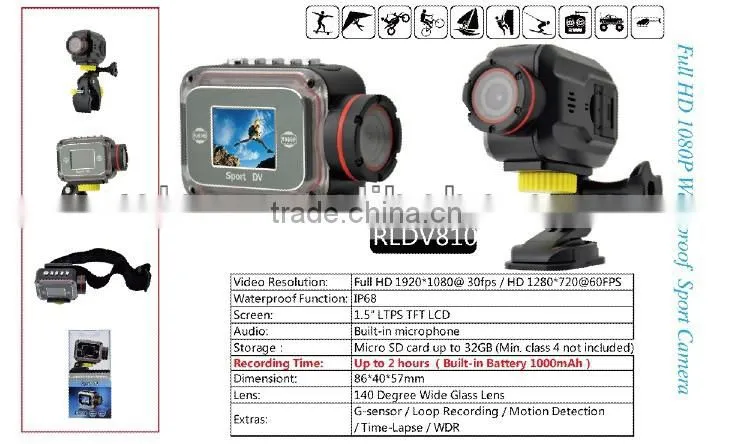 Portable Full HD 1080P Waterproof Sport Camera RLAT-98