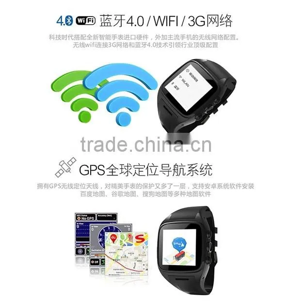 3G Smart Bluettooth Watch Waterproof Wifi Dual Sim Smartwatch Android 4.4 Smart Watch Phone