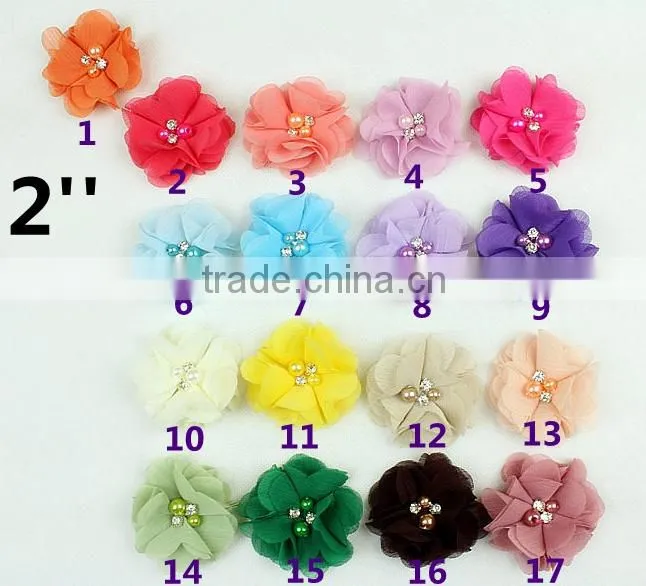 chiffon rosettes frayed shabby flower trim wholesale