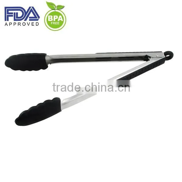Silicone small kitchen food tong, bread tongs, mini food tongs best seller