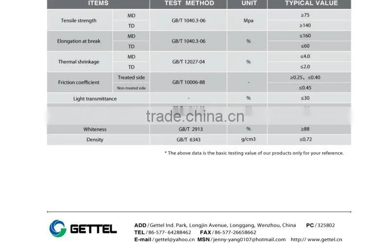 cheap bopp pearlised laminating film