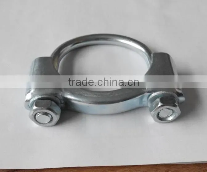 Low price galvanized steel U-bolt muffler pipe clamp in 2-1/2"