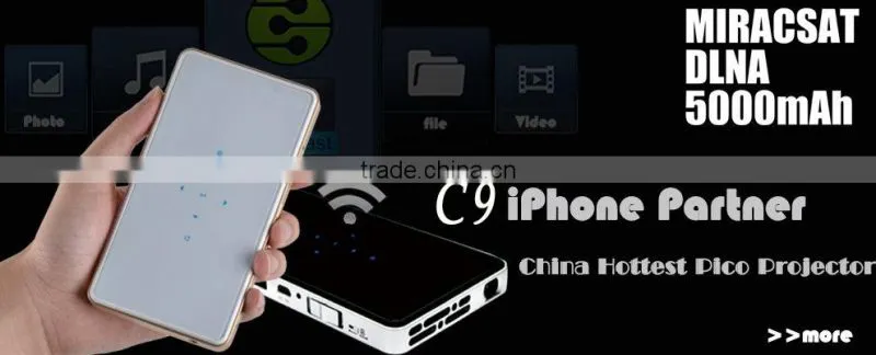 Best Selling Projector / Mini Projector for Mobile Phone / Mini LED Projector C9 With 5000mAh Built-in Battery