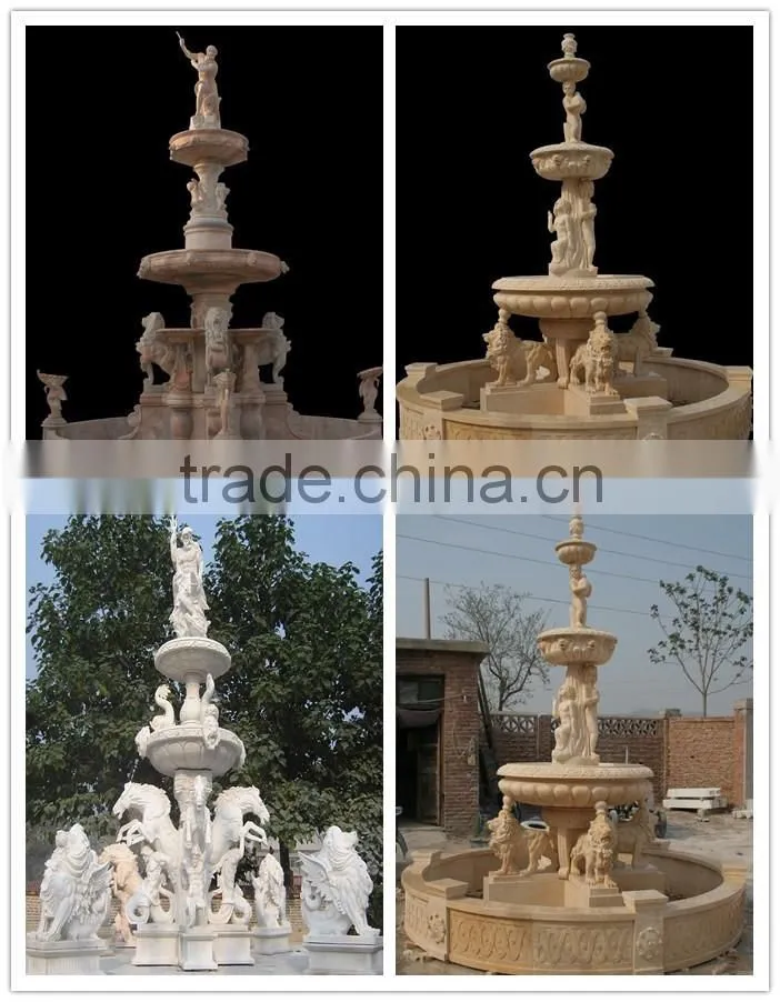 Large Egypt Beige Cream Nature Marble Fountain