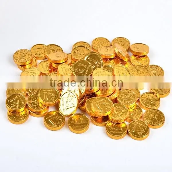 foil gold coin chocolate compressed candy
