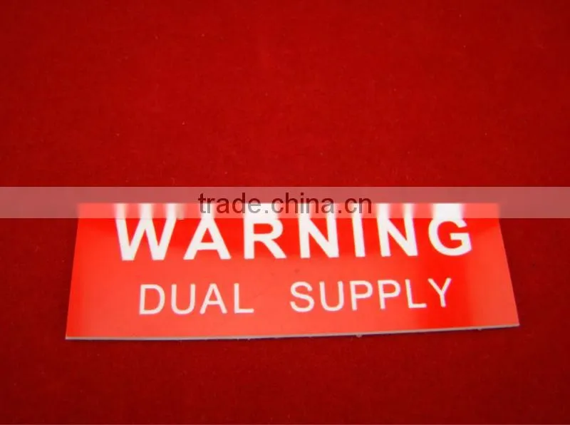 3M adhesive ABS Plastic Warning Tag