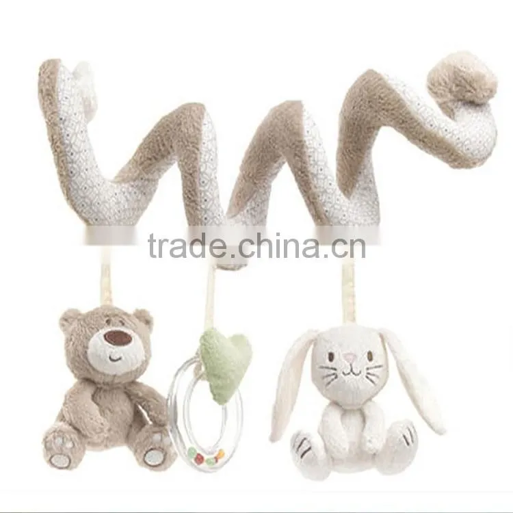 Best Christmas gift soft baby crib bed cot hanging plush musical rattle toy