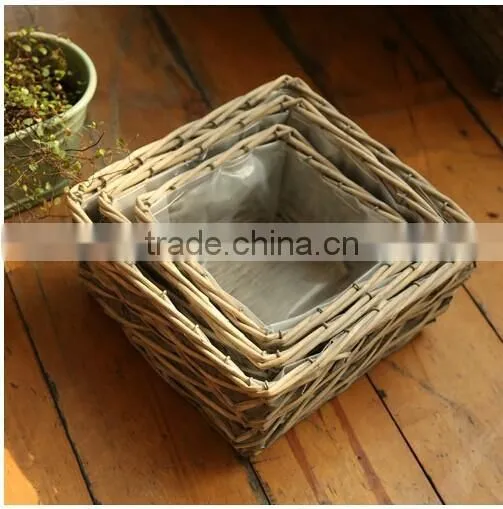 Garden decoration wicker plant basket plant pots basket