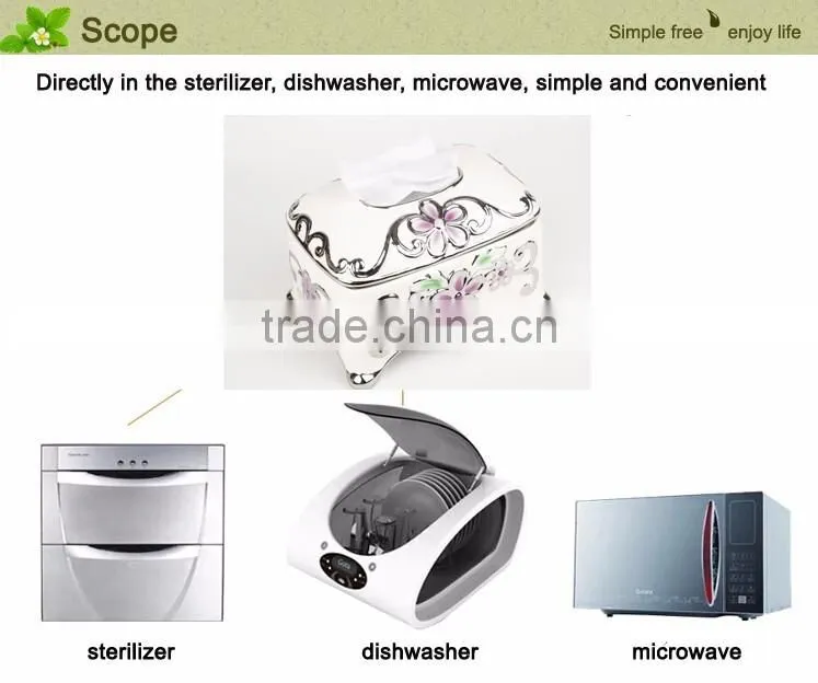 stock ceramic tissue paper box/tissue box in stock golden color