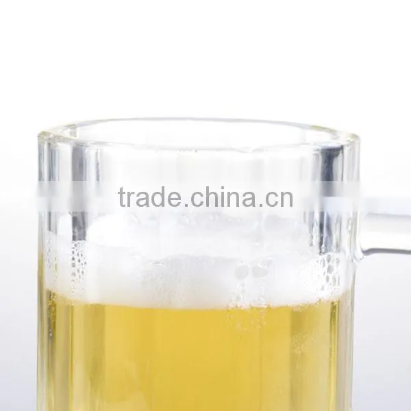 high white glass pineapple shaped beer glass with handle
