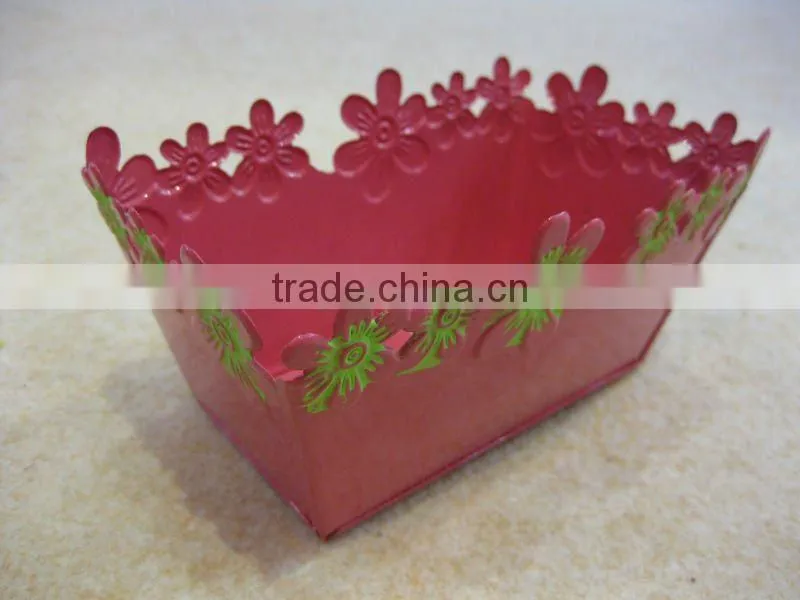 colorful galvanized metal fruit colander