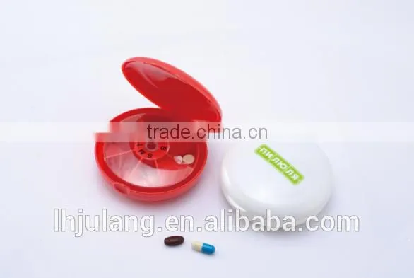 New design Plastic 7days weekly pill box / plastic round 7days pill organizer