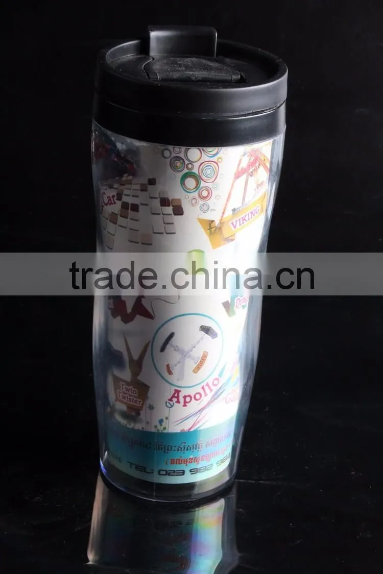 Plastic Double wall travel custom coffee mug