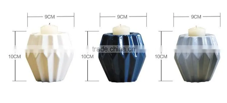 creative individule diamond design glossy candle holder in different color