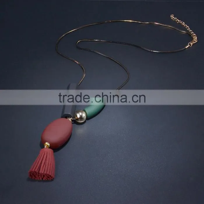 irregular beads pendant necklace geomotric bead pendant necklace tassel long sweater necklace