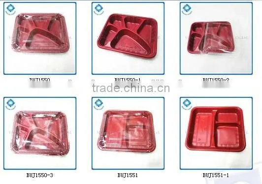 Plastic Compartment Tray With Lid