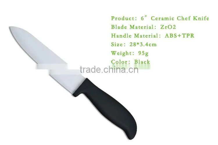 4 Pieces PP+TPR Soft Touch Handle Zirconia Ceramic Knife