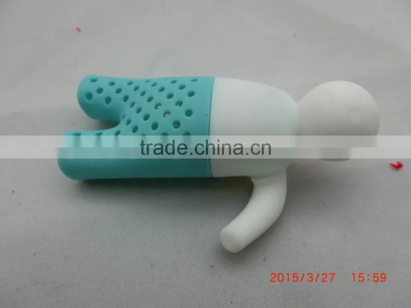 Hot Sale New Design Funny Ceramic Silicone tea infuser, Tea Man tea infuser