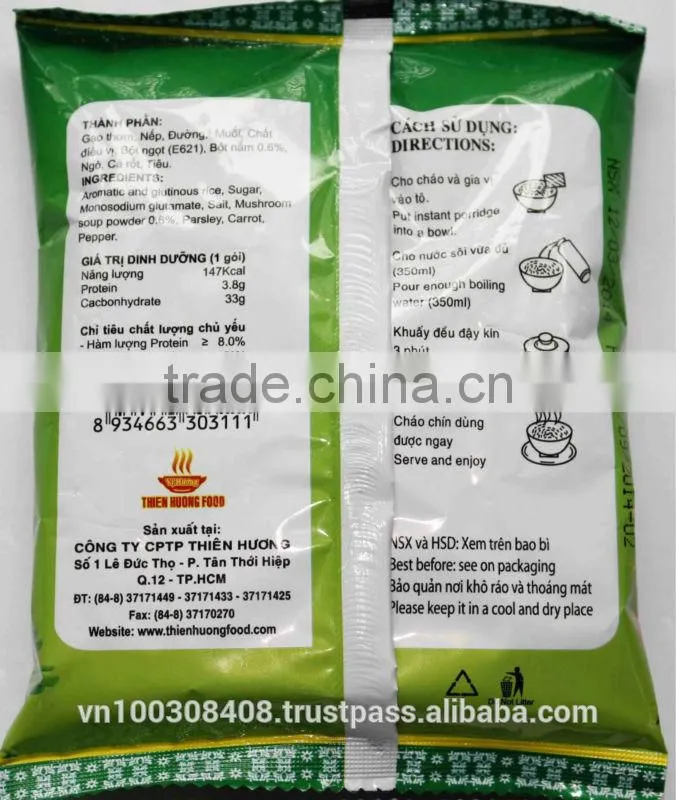 Vegetarian Instant Porridge, VI HUONG BRAND
