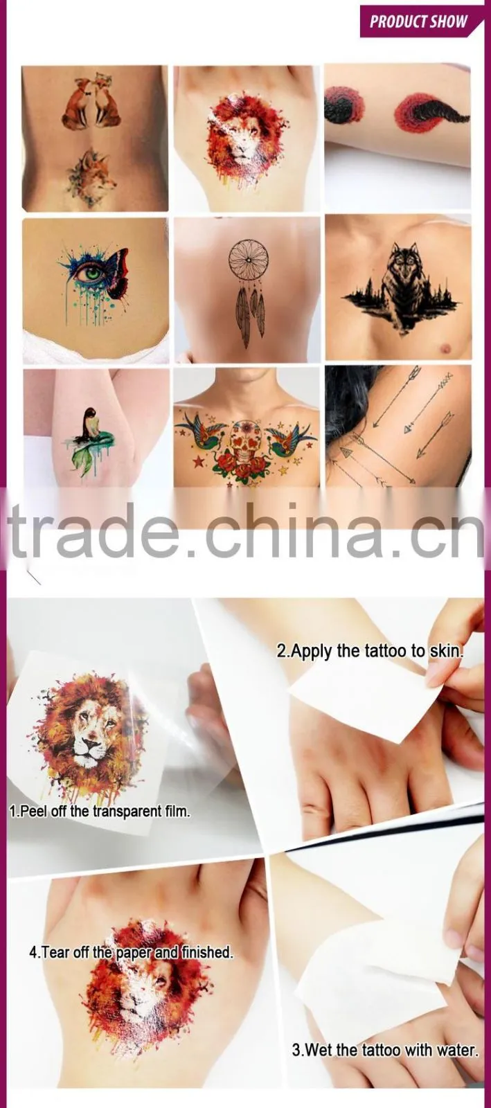 Newair OEM Promotional Black Temporary Tattoo for adults