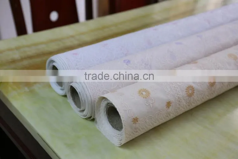 137CM*20M beautiful and elegant golden PVC lace table cloth