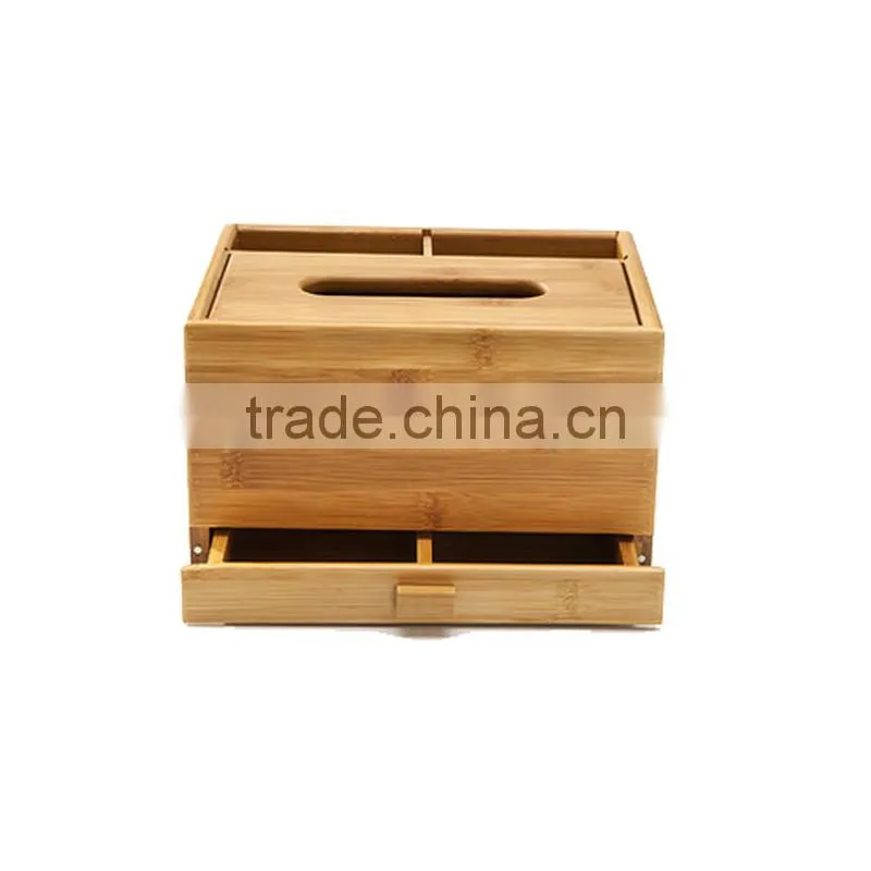 Aonong Bamboo desk organizer for mobile phones & Tablets/tissue box