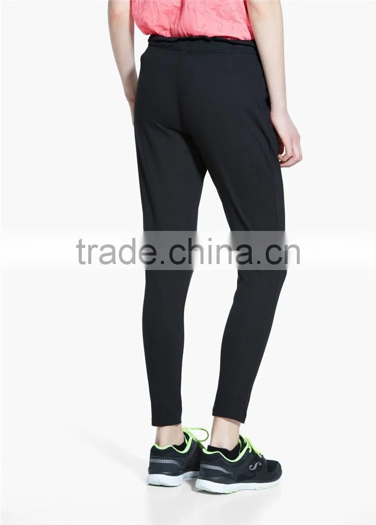 Womens casual black relaxed cheap long yoga pants jogger pants women