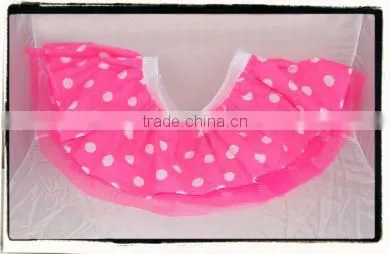 Pink and white polka dot cute tutu dress for girls