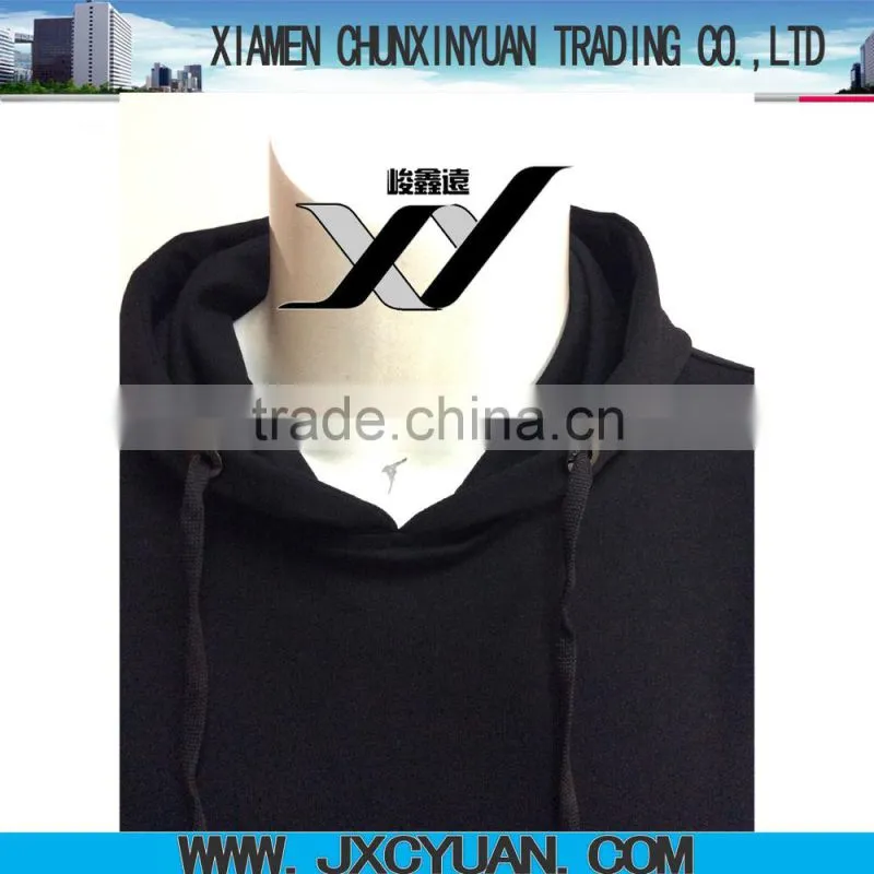 wholesale man cotton black hoodie pullover