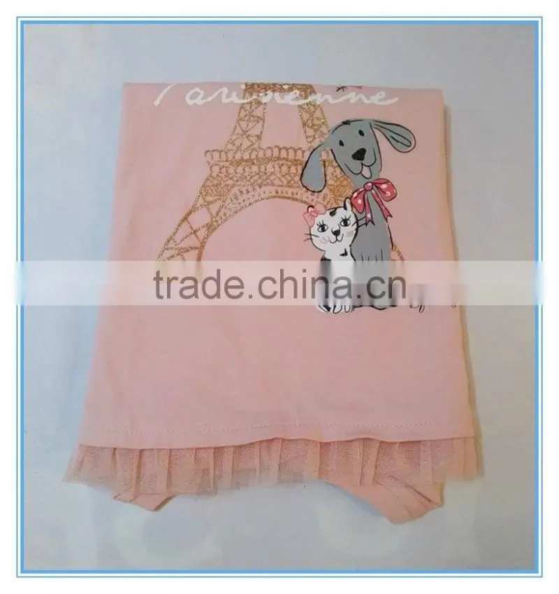 OEM 100% cotton children girls long sleeve shirt, girls t shirts with printing