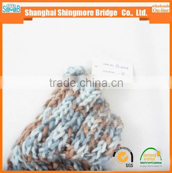 China knitting yarn factory wholesale oeko tex long space dyed acrylic ripple yarn hand knitting scarf yarn in low price