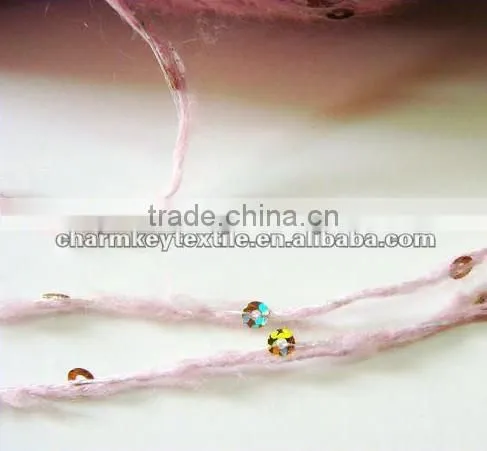 Acrylic hand knitting yarn in gray for sequin scarf