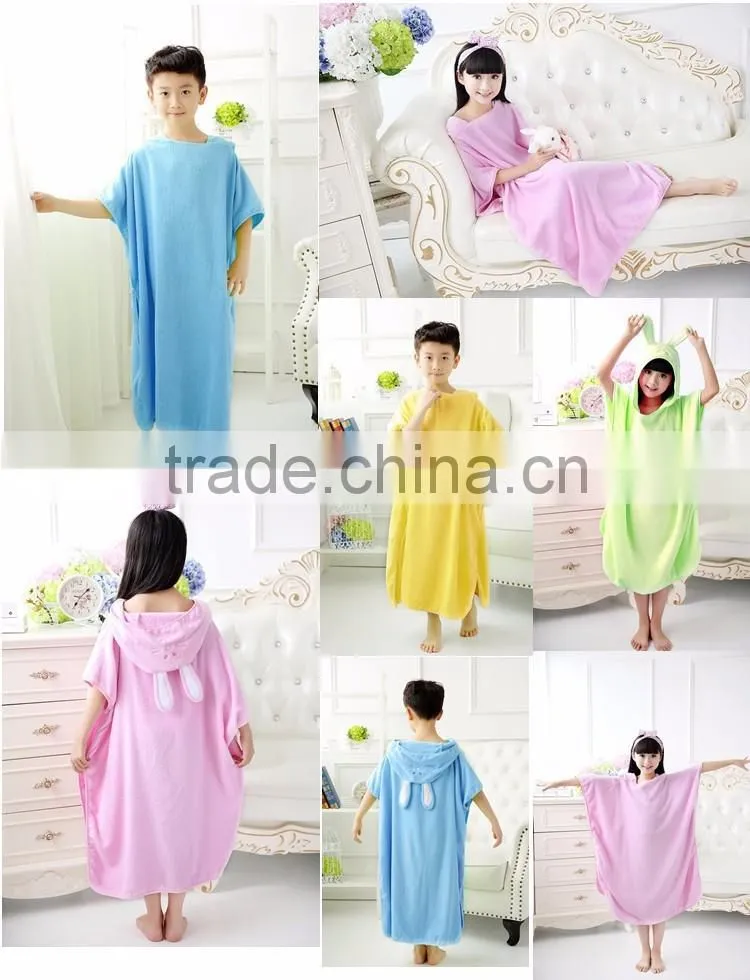 Children blanket poncho rabbit embroidery