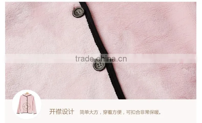 Perfect Qianxiu Cheap Hooded Design Pink Sexy Flannel Ladies Winter Nighty