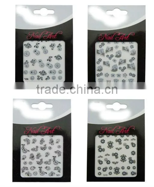 3D Nail Art Non-toxic Adhesive Nail Sticker Gel Nail Stickers Wholesale
