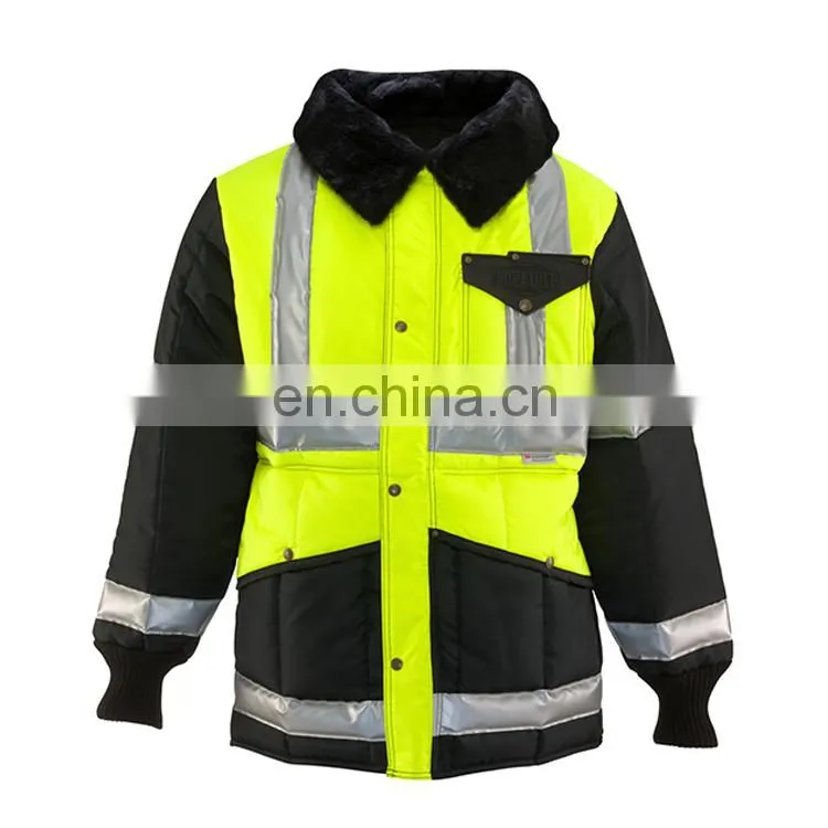 Low temperature resistant cold proof cold room freezer fleece jacket with reflector