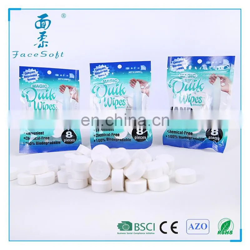 New product cheap Compressed napkins Facial wet coin towel Magic towel tablet