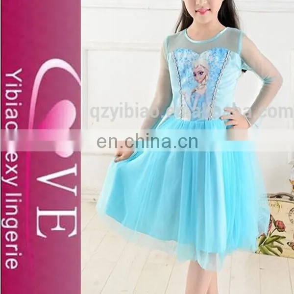 2015 fashion design snow romance dress for children kids fancy dress