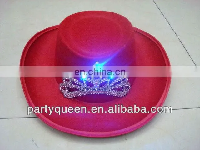 LED Christmas pink cowboy hat P-H104